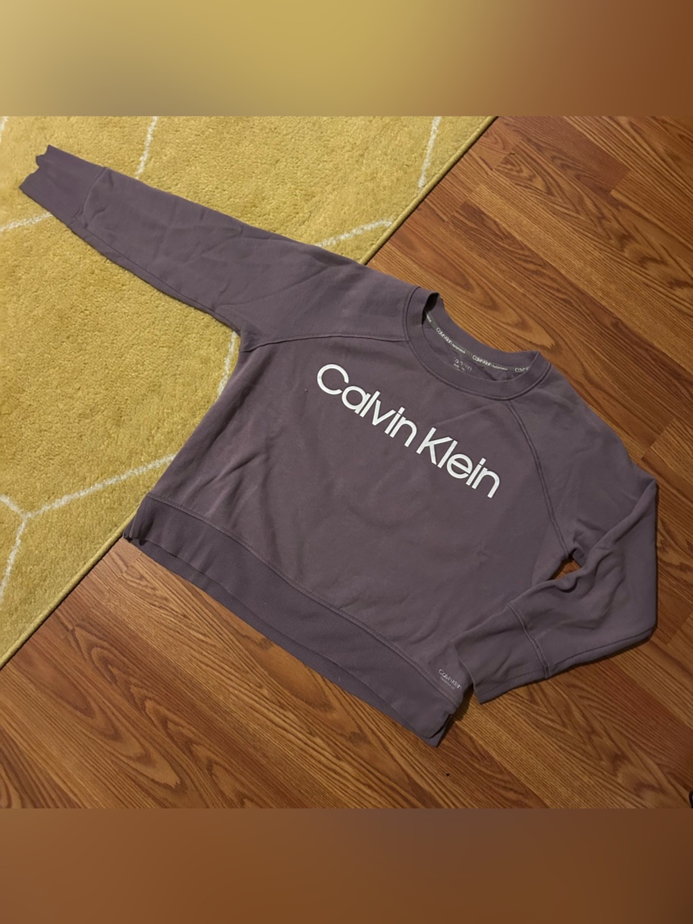 Calvin Klein Performance Mauve Logo Pullover Cropped Sweatshirt